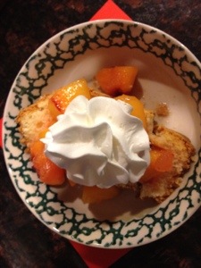 Our own version of Peach Shortcake.  Brought smiles and healing in the midst of our messy day. 