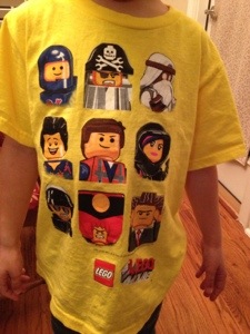 Cooter loves his new Lego Movie shirt
